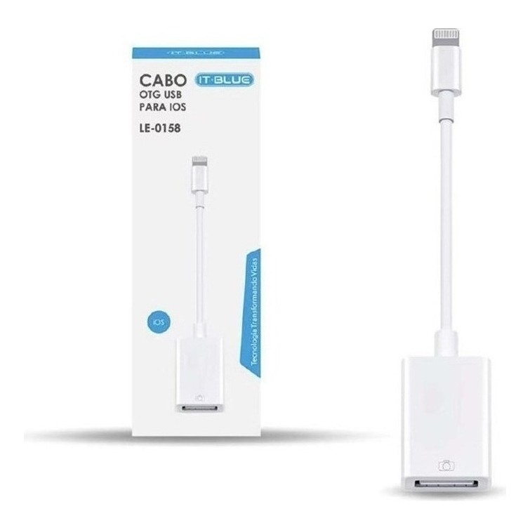 Cabo Otg Usb Compatível Com iPhone E iPad Pendrive Teclado transferir dados