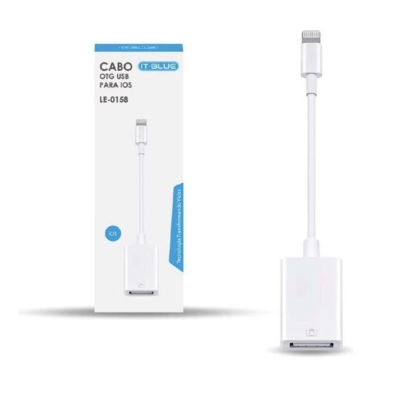 Cabo Otg Usb Compatível Com iPhone E iPad Pendrive Teclado