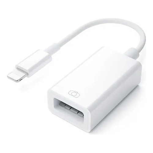 Cabo Otg Usb Compatível Com Iphone E Ipad Pendrive Teclado Branco