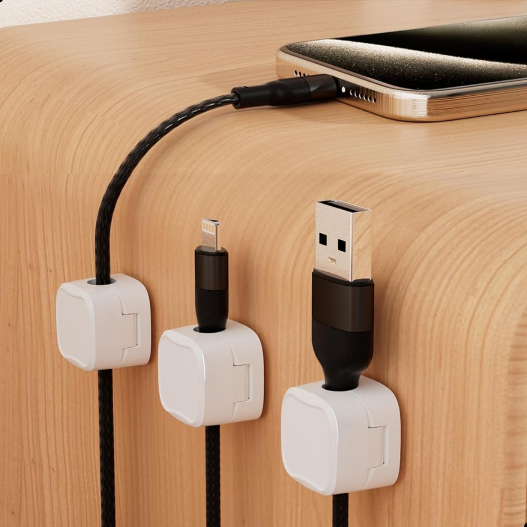 Conjunto 15 clipes organizadores de cabos e fio autoadesivo para casa escritório USB HDMI