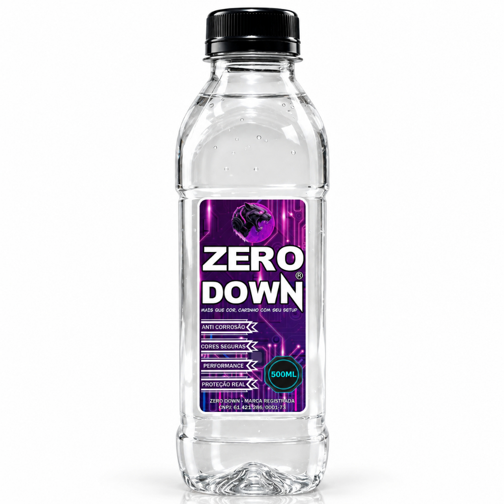 Fluido Water Cooler Zero Down 500ml ou 1L Baixa Condutividade Anticorrosivo - 20 Cores Transparente
