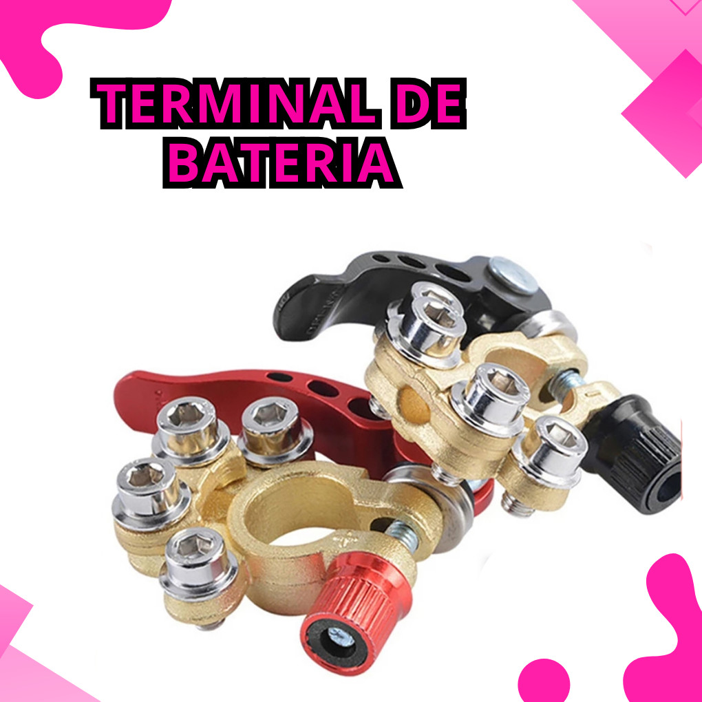 Kit Com 2 Conectores - 12v 24v Positivo & Negativo Automotivo Bateria Terminal Cabo Braçadeira de Liberação Rápida Carro
