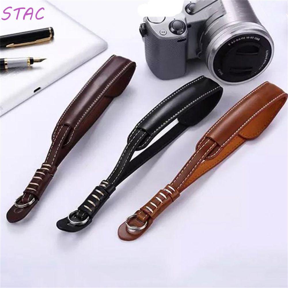 STAC Camera Strap SLR Digital Cordão PU Couro Mão Corda Alça Grip