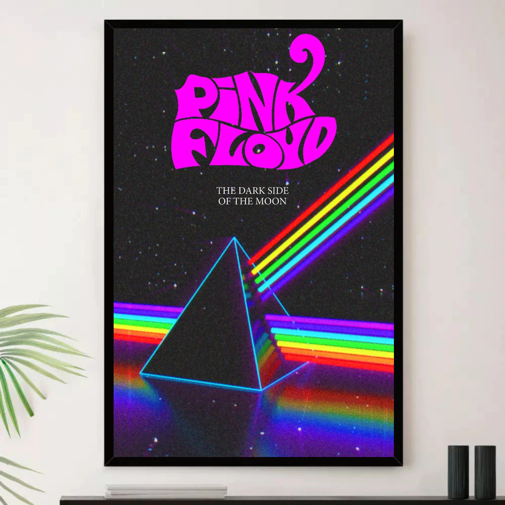 Quadro Placa Decorativa Música Internacional Pink Floyd Rock Clássico Blues Rock Álbuns com Moldura