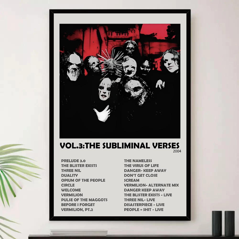 Quadro Placa Decorativa Música Internacional Slipknot Heavy Metal Metal Alternativo Álbuns com Moldura