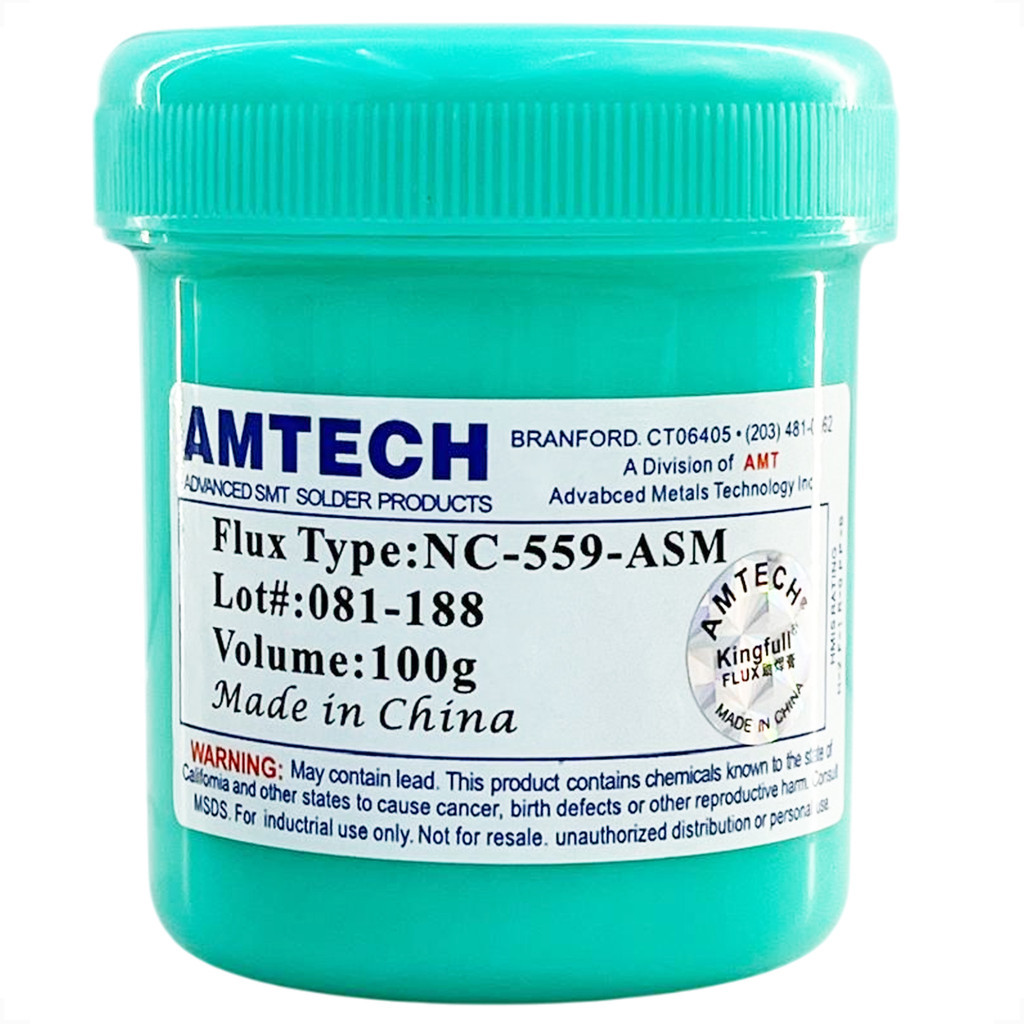 Fluxo Pastoso Amtech Nc 559 Asm Lot 81-188 100g Made In China Bga Reballi Cor Azul-celeste