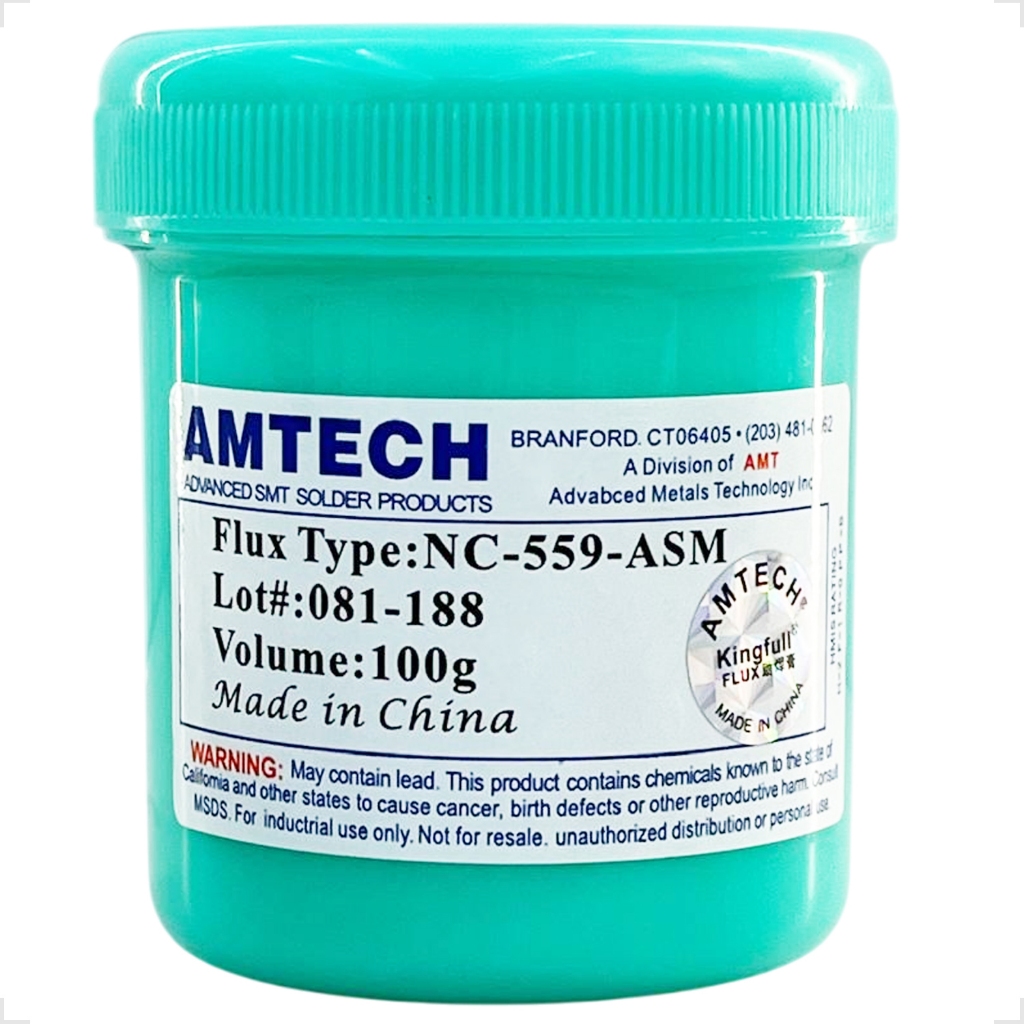 Fluxo Pastoso Amtech Nc 559 Asm Lot 81-188 100g Made In China Bga Reballi Cor Azul-celeste