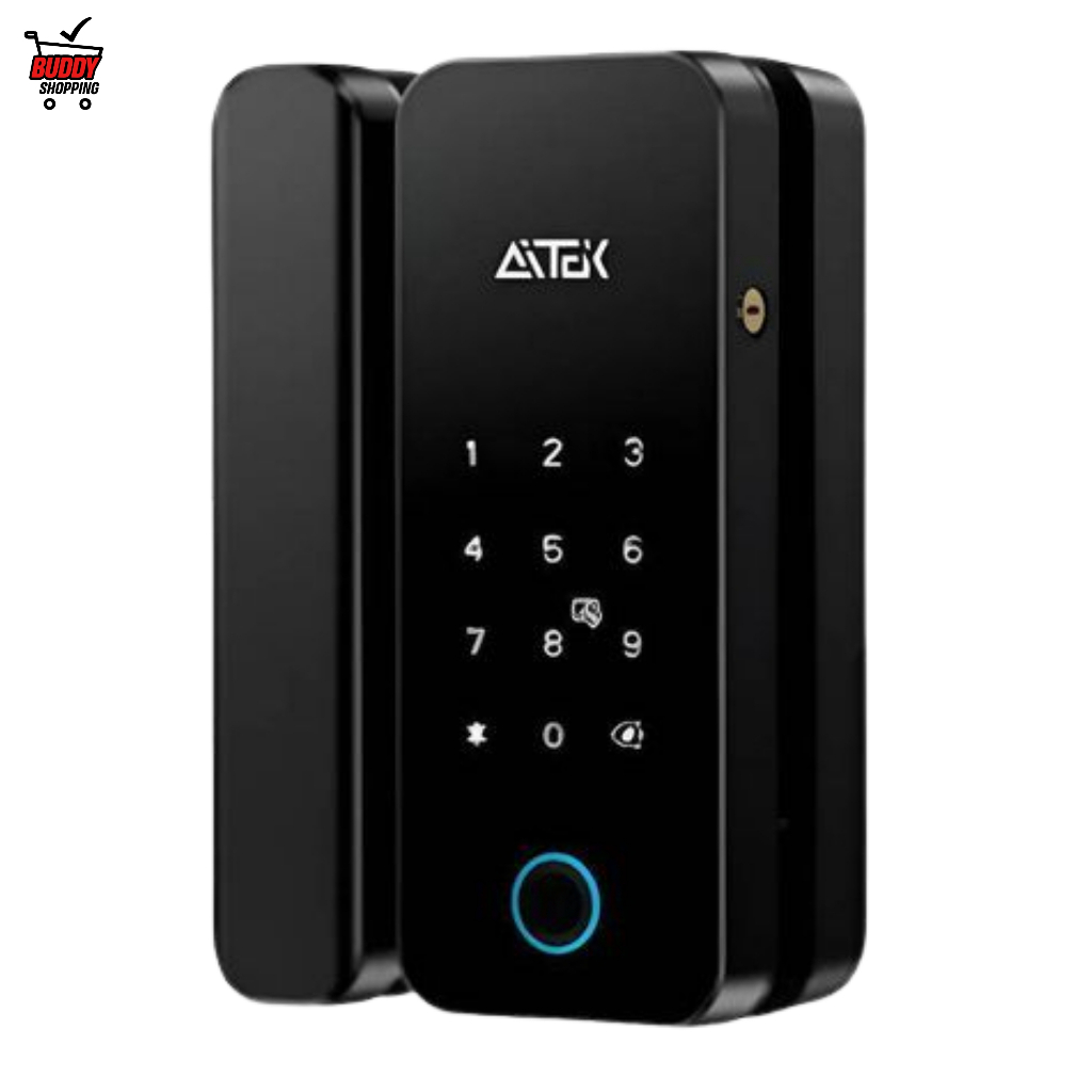 Fechadura Inteligente Sobrepor Porta Vidro Correr Basculante Biometria Digital Tag Senha Sigma-FE20