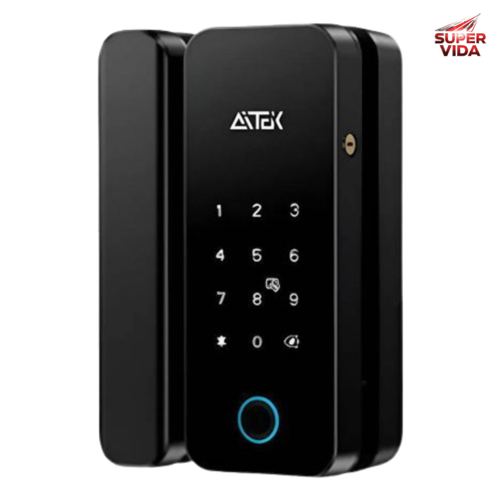 Fechadura Inteligente Sobrepor Porta Vidro Correr Basculante Biometria Digital Tag Senha Sigma-FE20