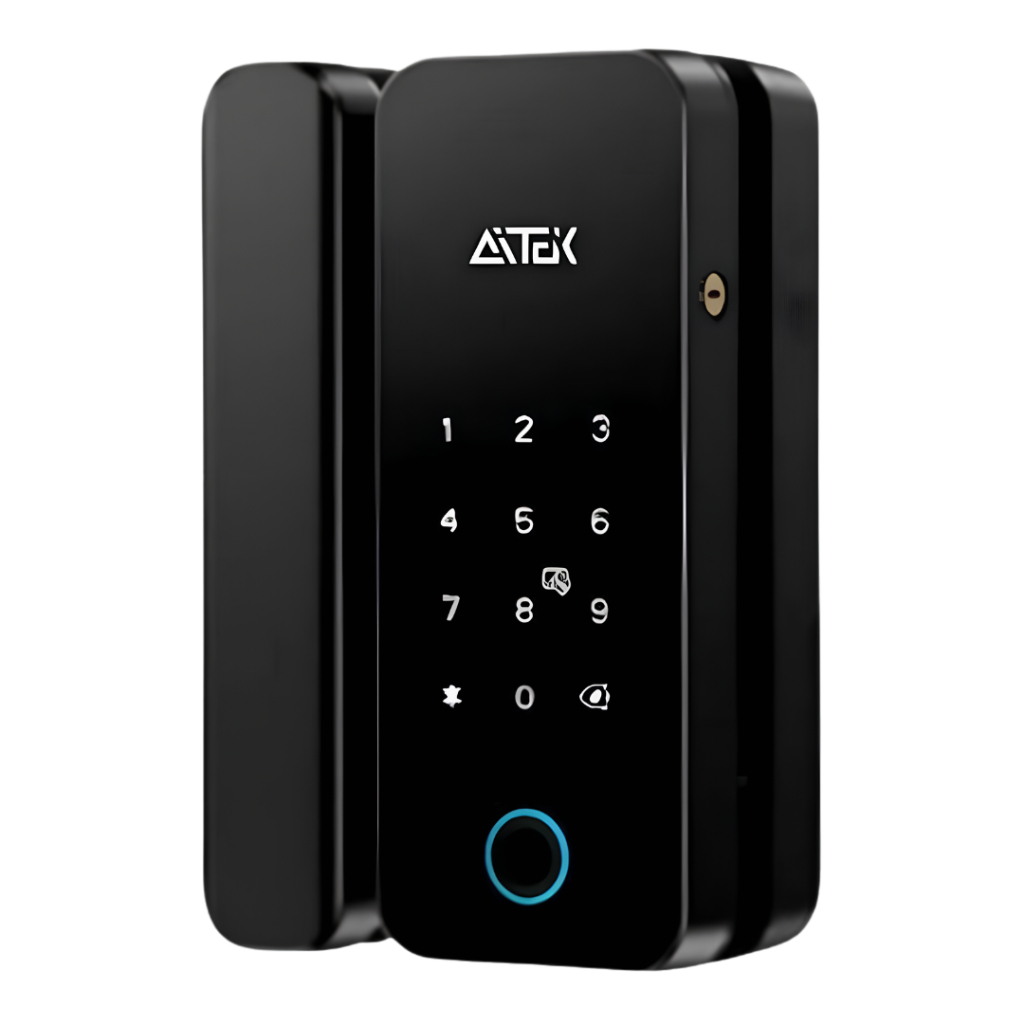 Fechadura Inteligente Sobrepor Porta Vidro Correr Basculante Biometria Digital Tag Senha Sigma-FE20