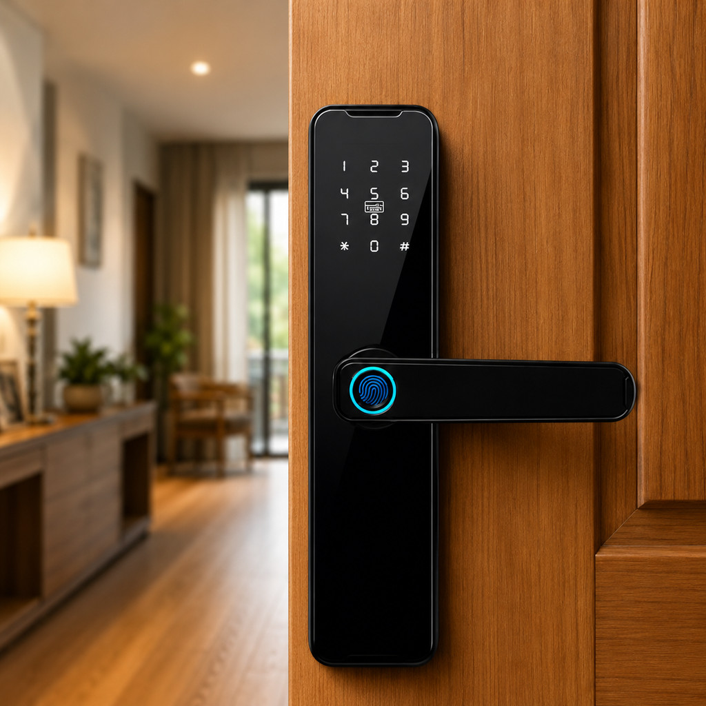 Fechadura Digital Inteligente Biometria Senha 200 Cartões Proximidade Porta SIGMA-FE05