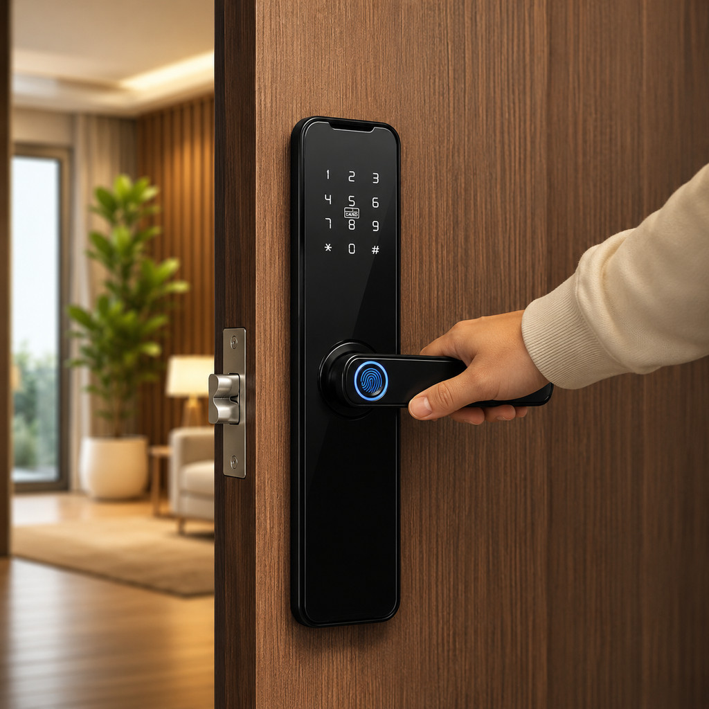 Fechadura Biométrica Digital Abertura Rápida 0.3s Senha Cartão Casa Escritório SIGMA-FE05