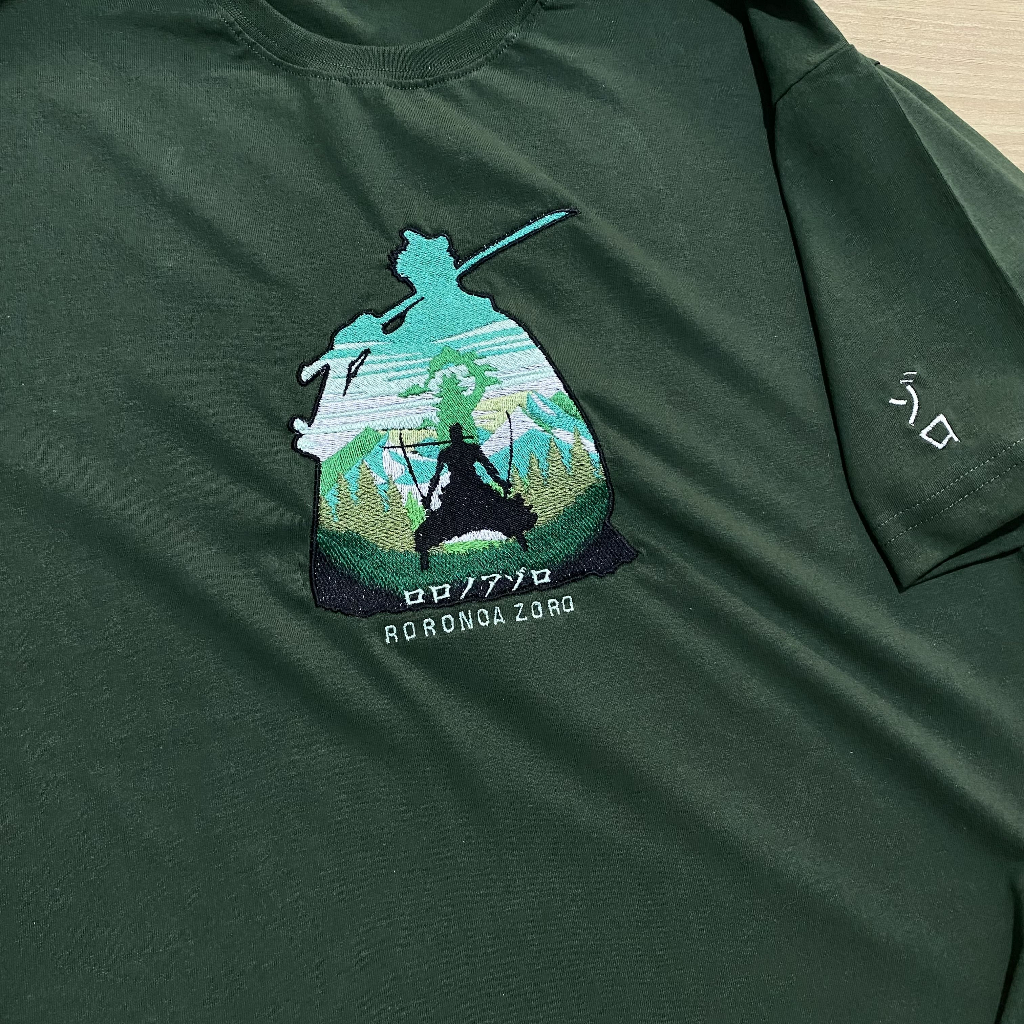 Camiseta Zor0 bordada anime One blusa 100% algodão streetwear