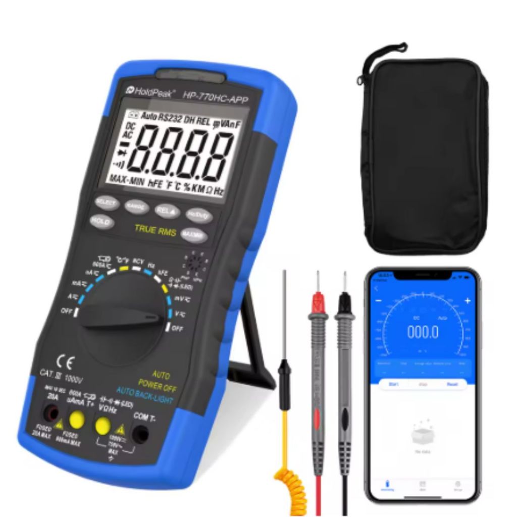 Multímetro HoldPeak HP-770HC-APP-C Digital Multimeter Tester True RMS Smart Autorange