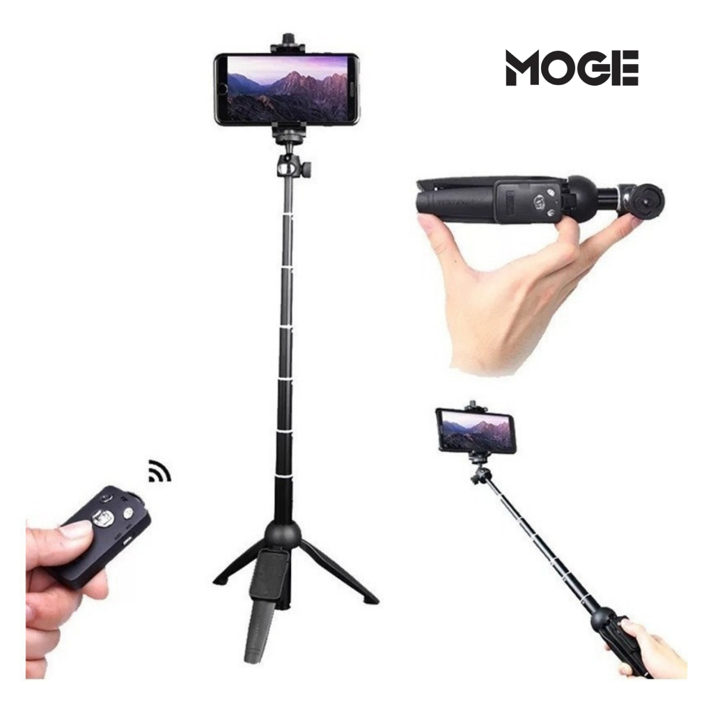Tripé Smartphone com Controle Bluetooth | 96cm | Bastão Selfie 3 em 1 | HE-9928