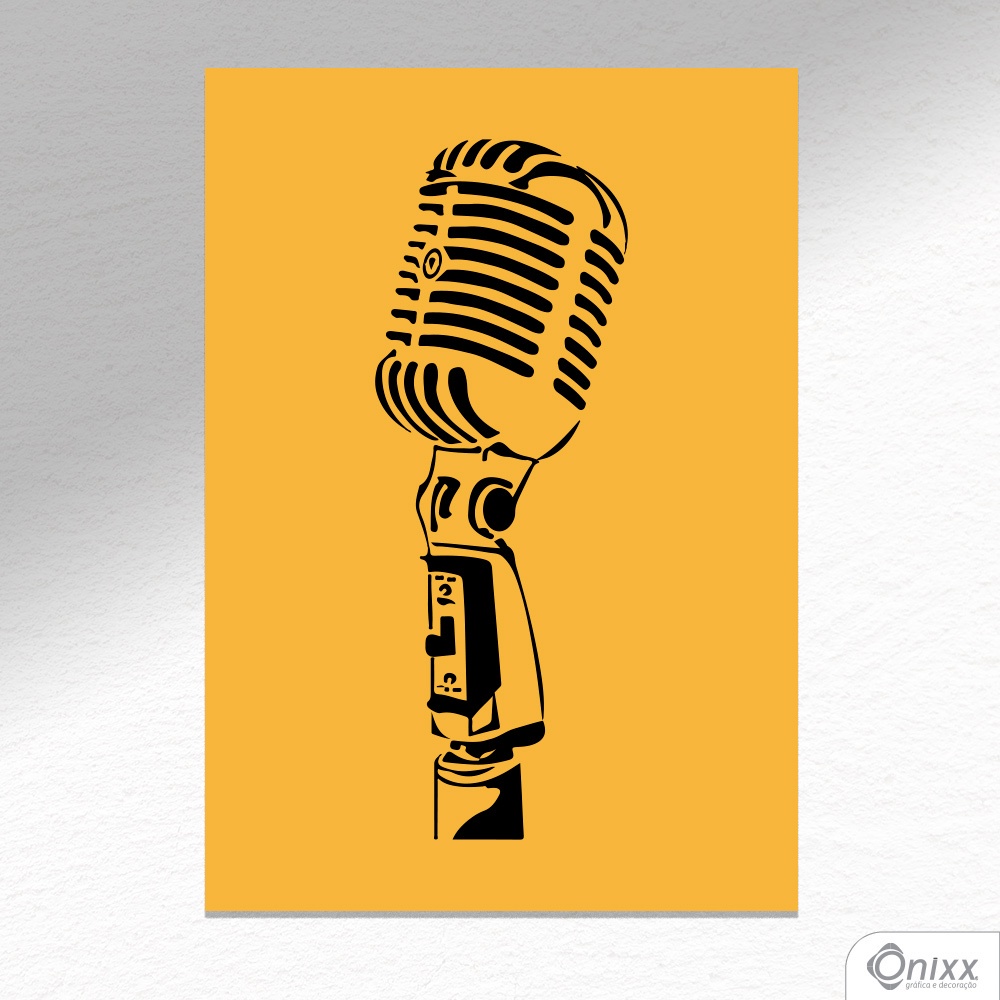 Placa Decorativa Série Sounds ( Mic ) A4