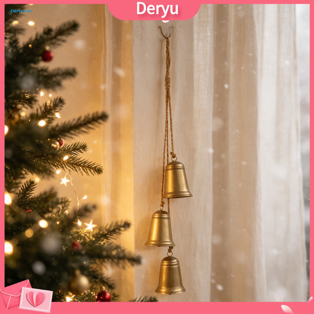 Soft Sound Wind Chime Bells Christmas Tree Hanging Bell Decorations Rustic Vintage Metal with Jute Rope – Farmhouse Ho