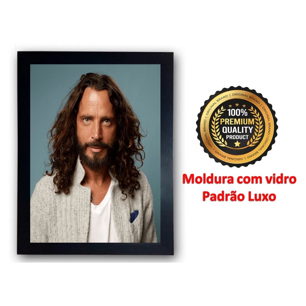 Quadro Rock Chris Cornell Sound Garden Audioslave Moldurado Grande A3 30x40 cm  cod.20
