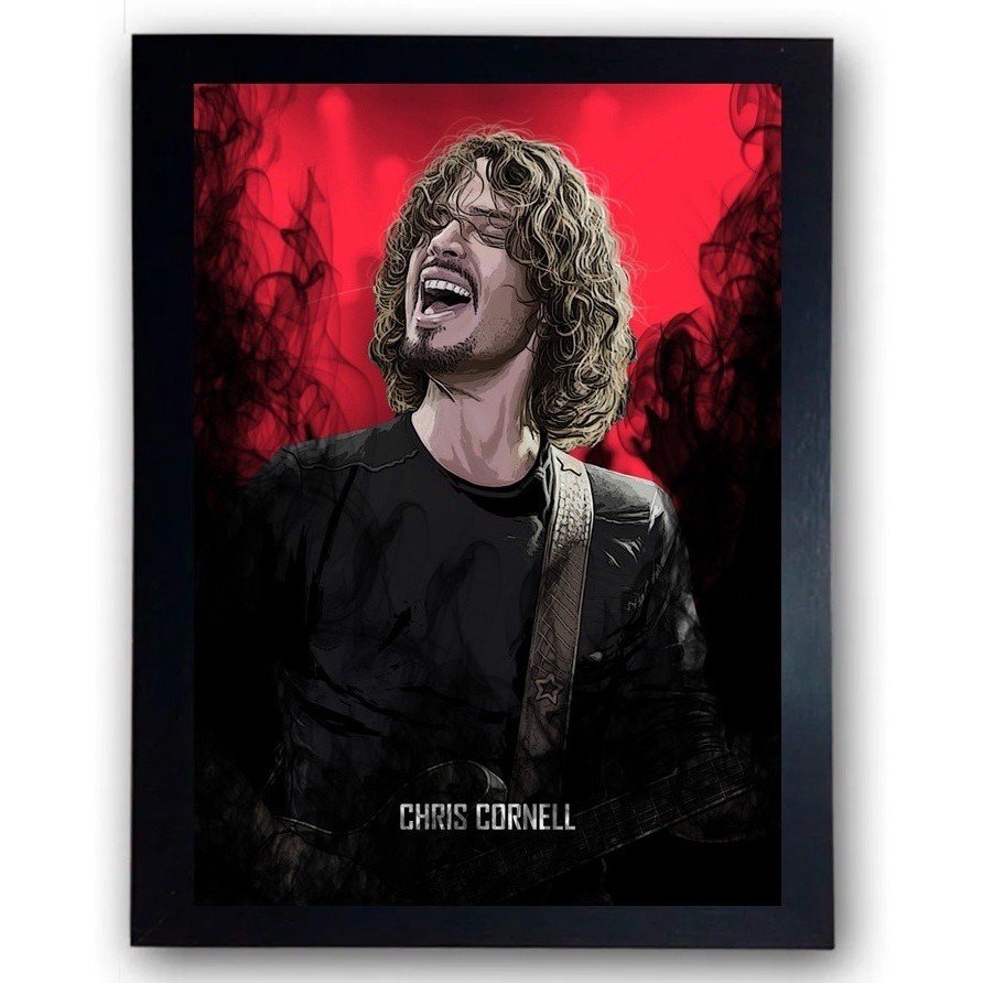Quadro Rock  Chris Cornell Sound Garden Audioslave Moldurado