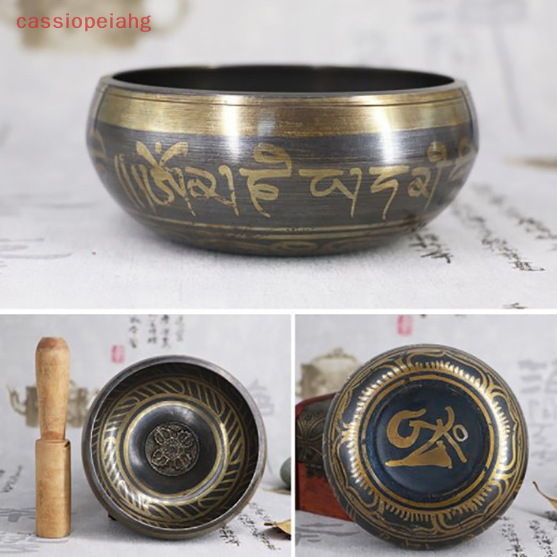 (cassiopeiahg) Buddha Sound Bowl Tigela De Meditação De Yoga Tibetana Metal Singing Striker