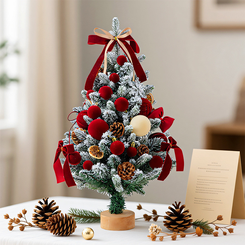 Mini árvore de natal 2026 novo estilo-simulação rosa DIY decoração de mesa decoração de natal