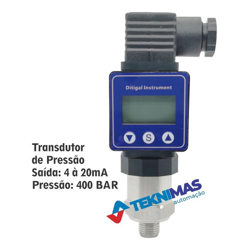 Transmissor De Pressão 400bar Transdutor Com Lcd 4 A 20mA conexão NPT1/4 IP65 Sistemas Hidráulicos