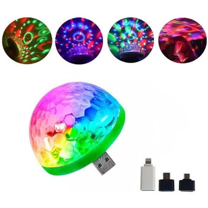 Mini Globo De Luz Colorido Rgb Festa Usb V8 Celular (cod.0027)