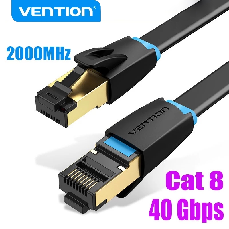 Vention CAT8 Cabo Ethernet Plano De Alta Velocidade 40 Gbps 2000 Mhz SFTP Rede De Internet LAN Conector RJ45 Para Rotead