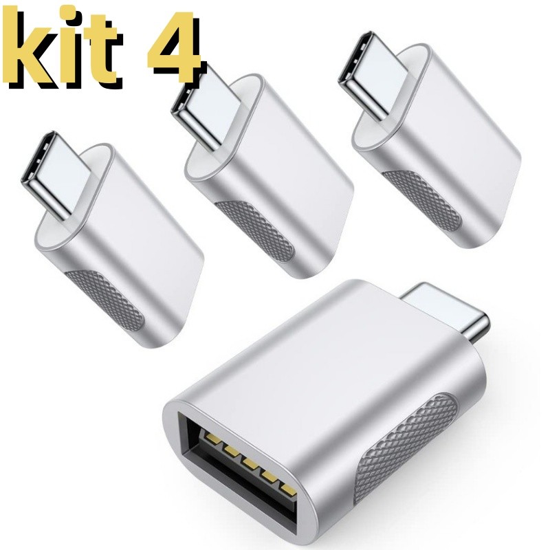 Kit 4 Adaptador USB C Para USB 3.2 De 10 Gbps