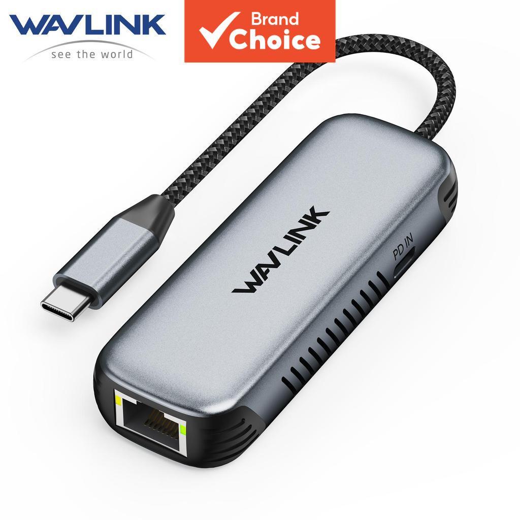 Wavlink Adaptador de Ethernet Gigabit USB-C 5 Gbps com carregamento rápido PD 95 W para múltiplos sistemas