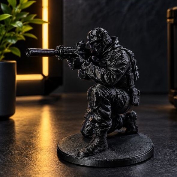 Miniatura Soldado Tático Operacional - Enfeite de Desk/PC Gamer