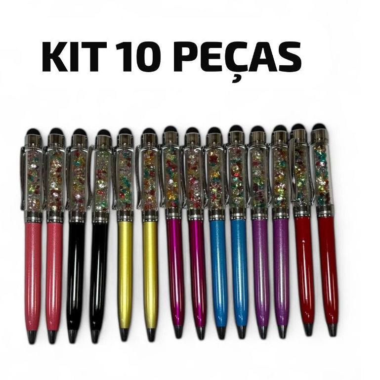 Kit Mini Caneta Touch Screen Diamante Cristal Luxo