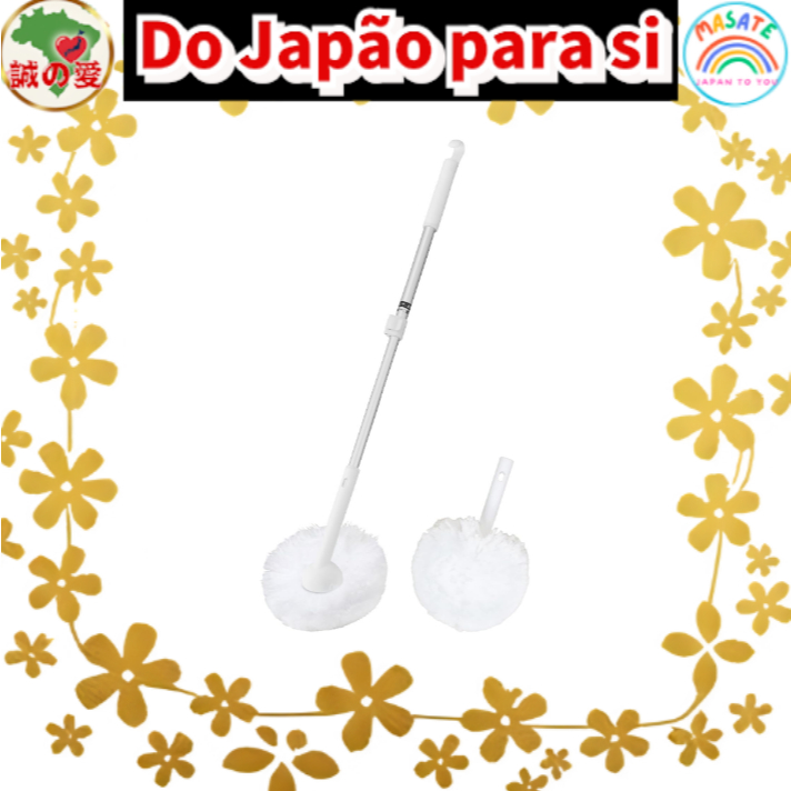 LEC Gekiochi-kun Bathroom Cleaning Brush Extendable Pole with Replacement Head 【Do Japão para você】