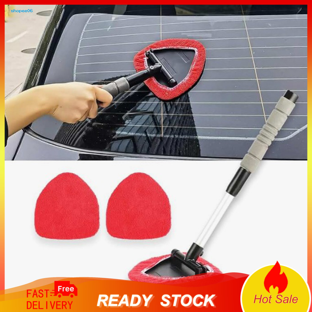 Retractable Handle Windshield Cleaner Scratch-free Brush Car with Reusable Pads Extendable Sprayer – Multi-use Exterio