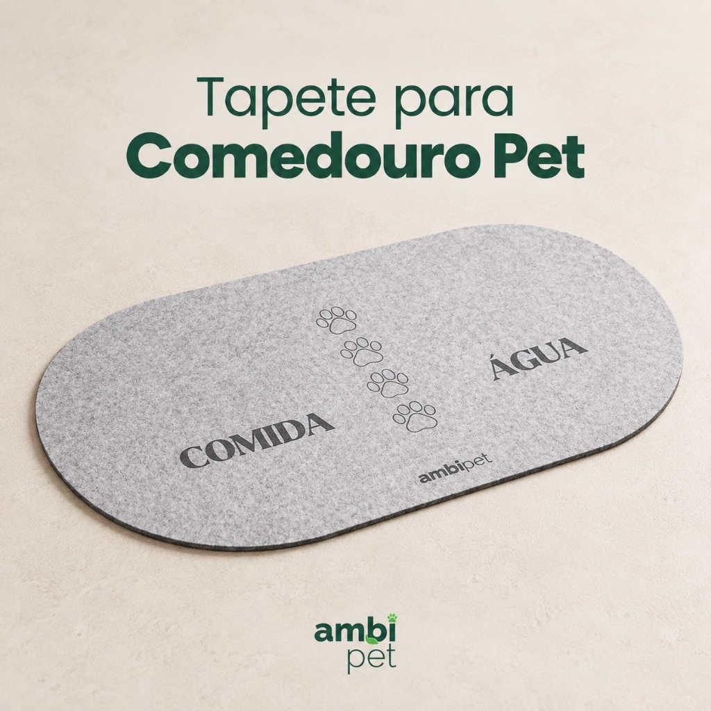 Tapete para Comedouro Pet Antiderrapante Cães e Gatos Protetor de Piso Fácil de Limpar Sustentável