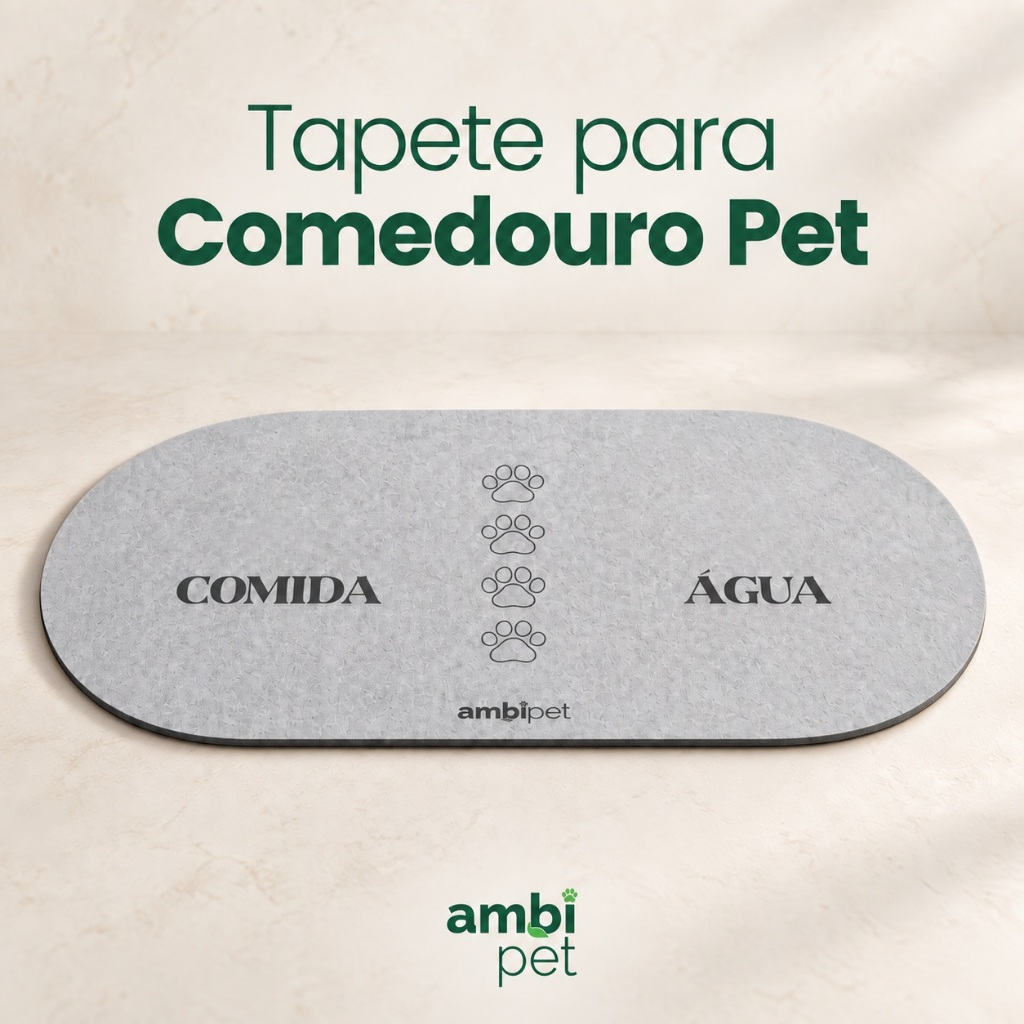 Tapete para Comedouro Pet Impermeável Antiderrapante para Cachorro e Gato Proteção para Piso Sustentável