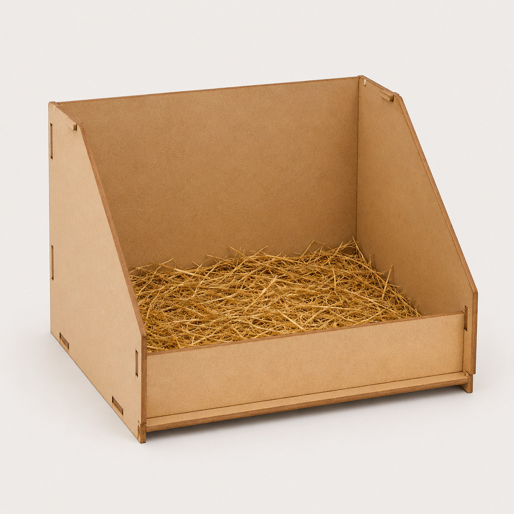 Kit 2 Ninhos Avulso Galinheiro MDF Cru Nogueira Tabaco Chácara Sítio
