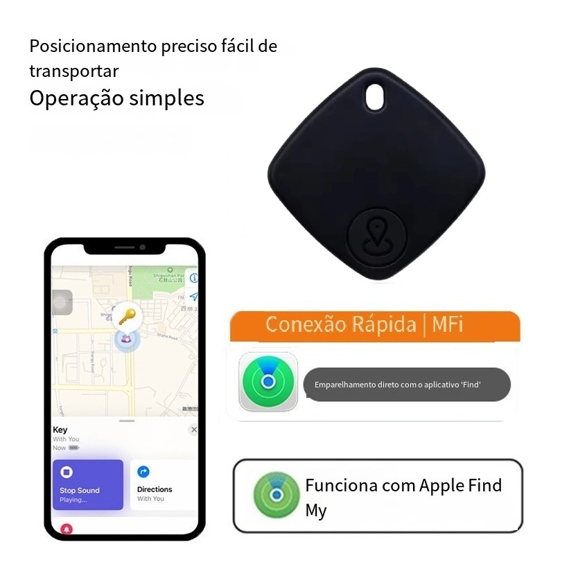 Rastreador GPS Smart Air Tag Compativel para Iphone Localizador Mala Pet Carro Moto Apple IOS