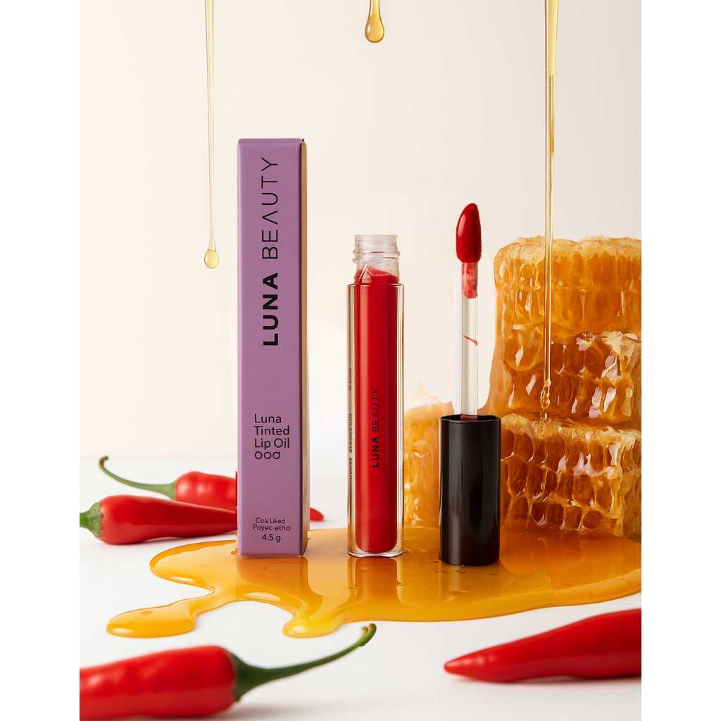 Lip Oil Luna Beauty Vermelho Intenso Ultra Pigmentado Gloss Batom Brilho