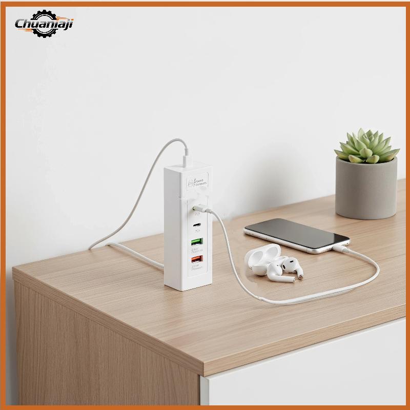 Chuaniaji Ue Plug Multi Portas USB C Carregador Power Strip Carregamento Rápido Adaptador De Energia Portátil Para Home