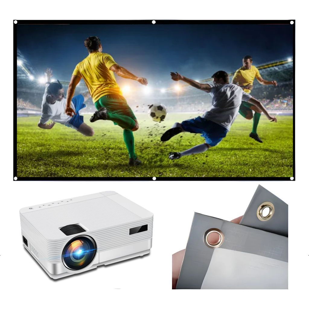 Tela de Projeção 150” Dobrável – Cinema em Casa com Imagem Nítida e Instalação Rápida