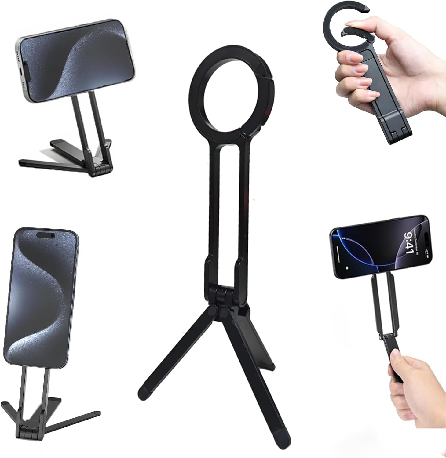 Suporte Magnético Para Tripé De Telefone Ankndo-Mosquetão Dobrável Portátil iPhone 17/16/15/14
