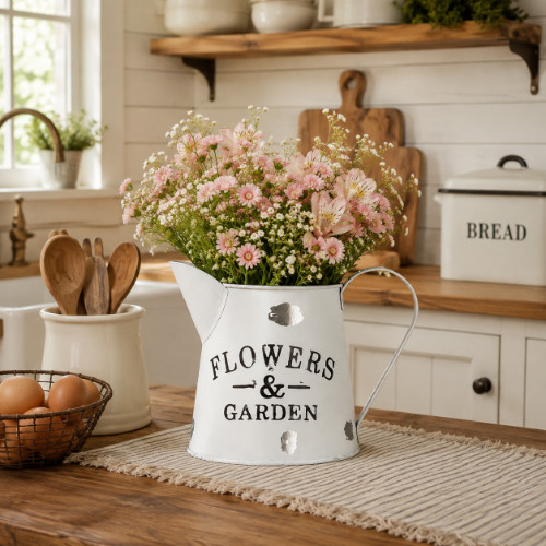 Jarro Flowers & Garden em metal Farm House - 14 cm