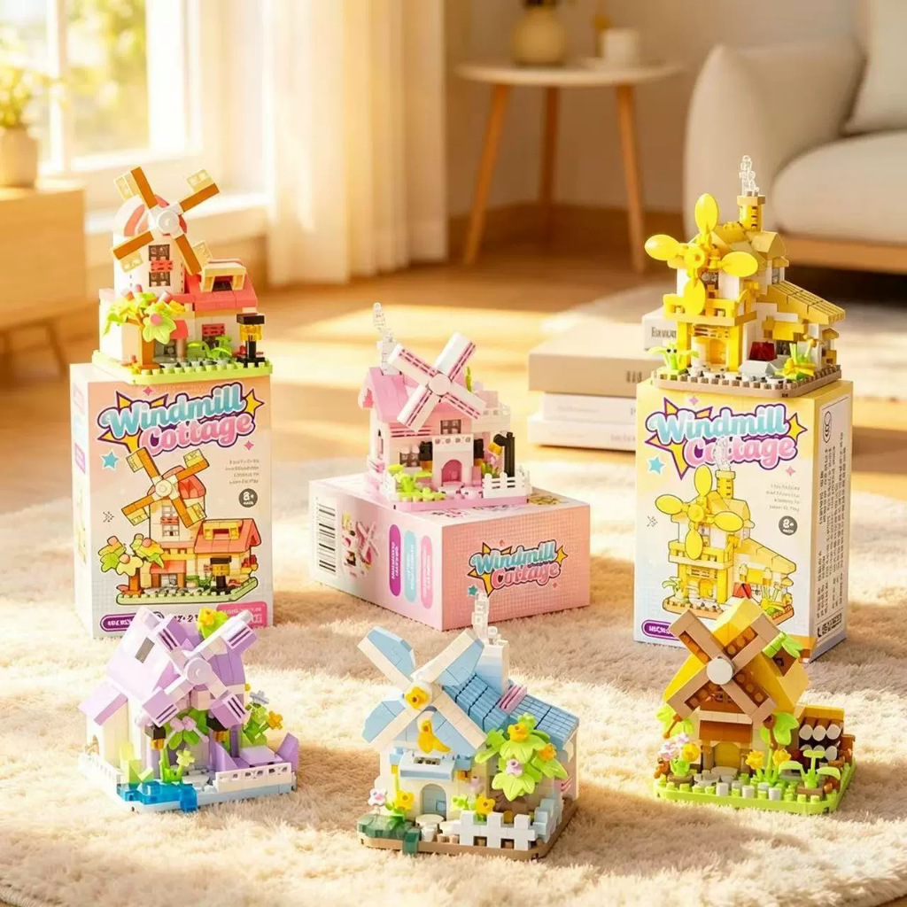 Sunshine Flower House Série Moinho De Vento Modelo Blocos De Construção Brinquedo Presente