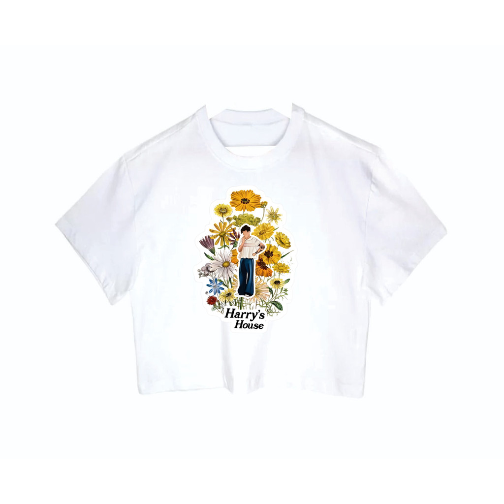 Cropped Feminino Tumblr blogueira Harry Styles Flowers House feminina curta