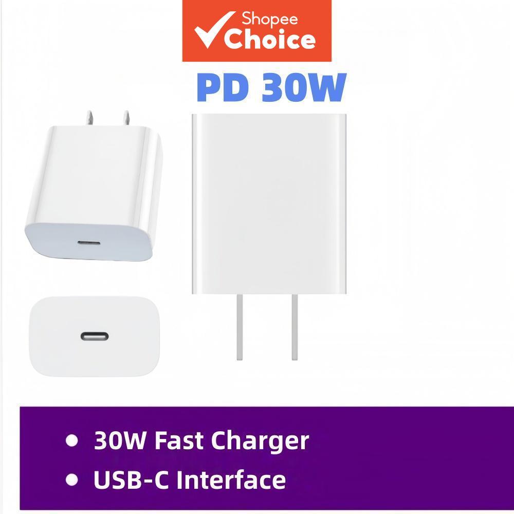 Cabeça de Carregador Rápido GaN 30W PD para iPhone 15 16 Samsung para iPad Android Celular
