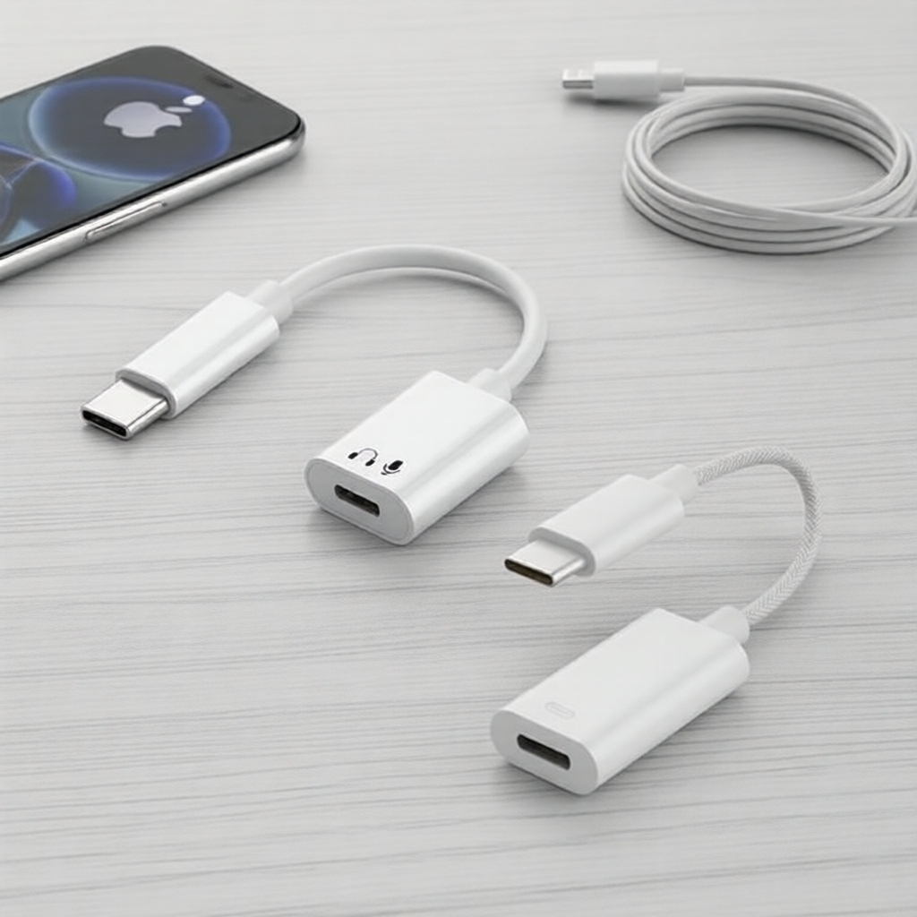 Fonken USB C para Áudio/Carregamento Adaptador para iPhone 15/iPad Pro/Samsung, Conversor Macho-para-Fêmea