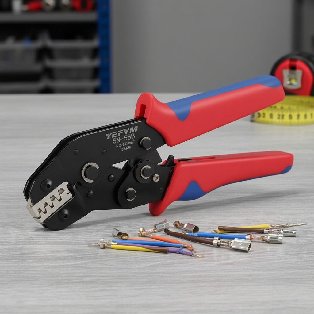 SN-58B Alicate de Crimpagem com Catraca para Terminal Não Isolado 23-16 AWG Open Barrel, 0.25-1.5mm2, para Dupont Molex