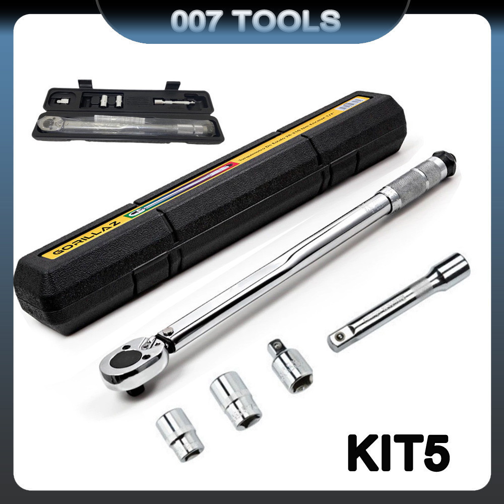 007 TOOL-5Pcs Chave Torquimetro De Estalo 1/2 Pol 28 - 210nm Cr-mo Reversível
