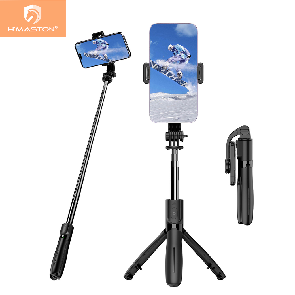 H'maston ZP-16 Bastão Tripé Mini 360º Pau De Selfie Bluetooth 3 em 1 Celular